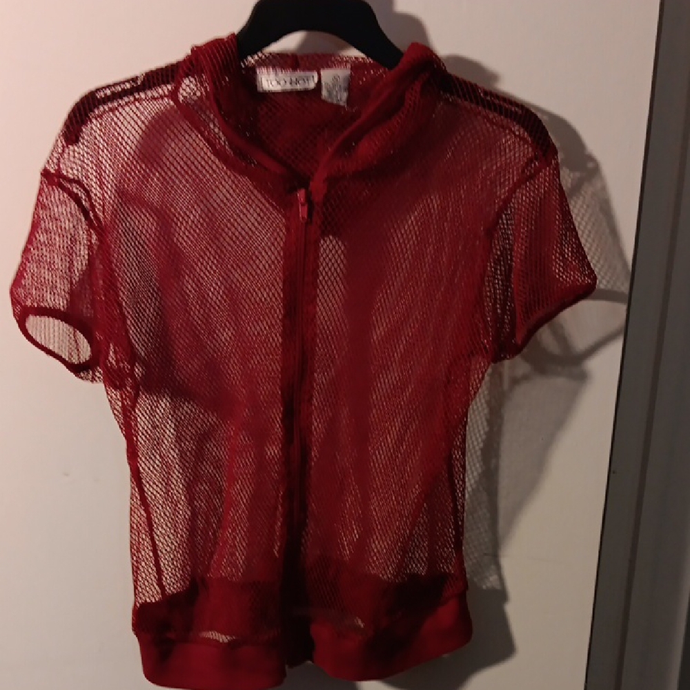 Vibrant Red Mesh Hoodie